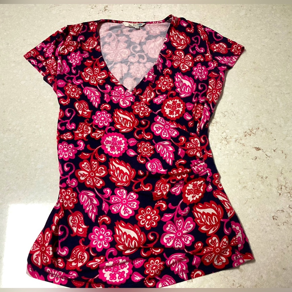 Boden faux wrap floral top, size 10